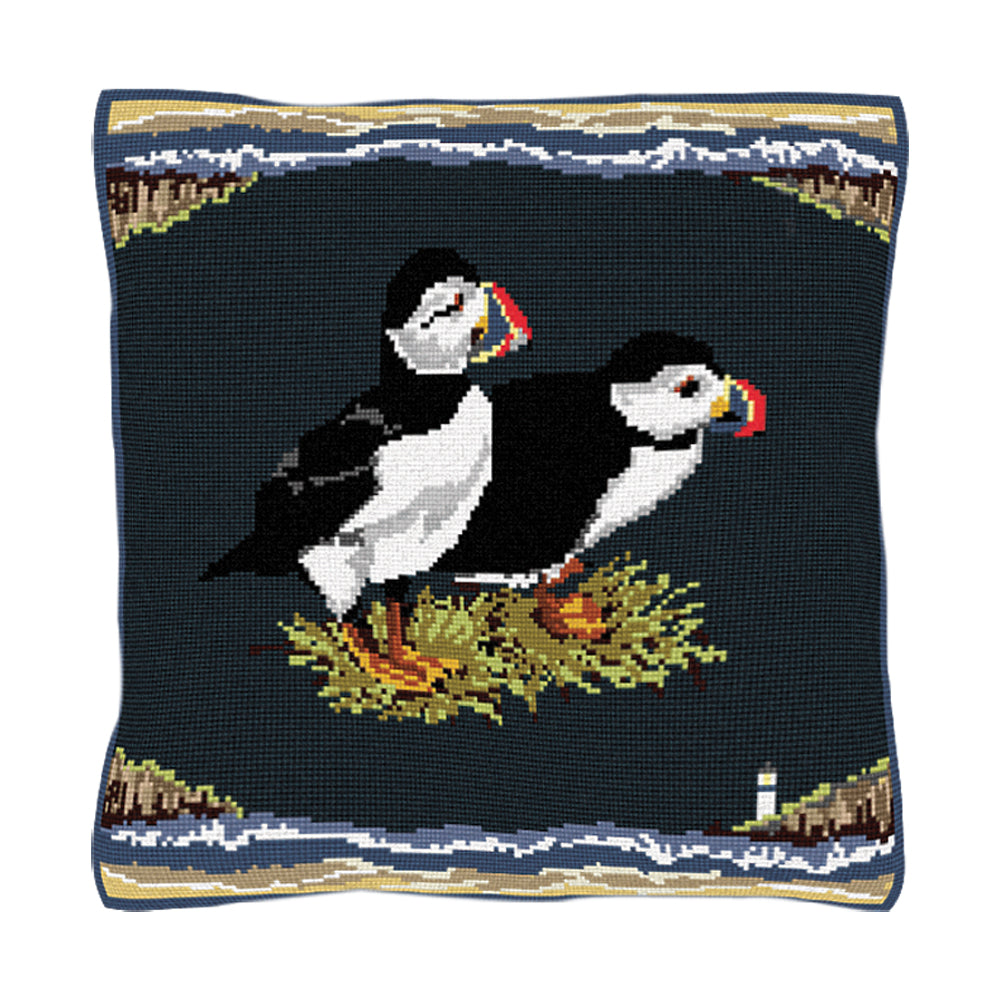 Puffins Cushion Tapestry Kit