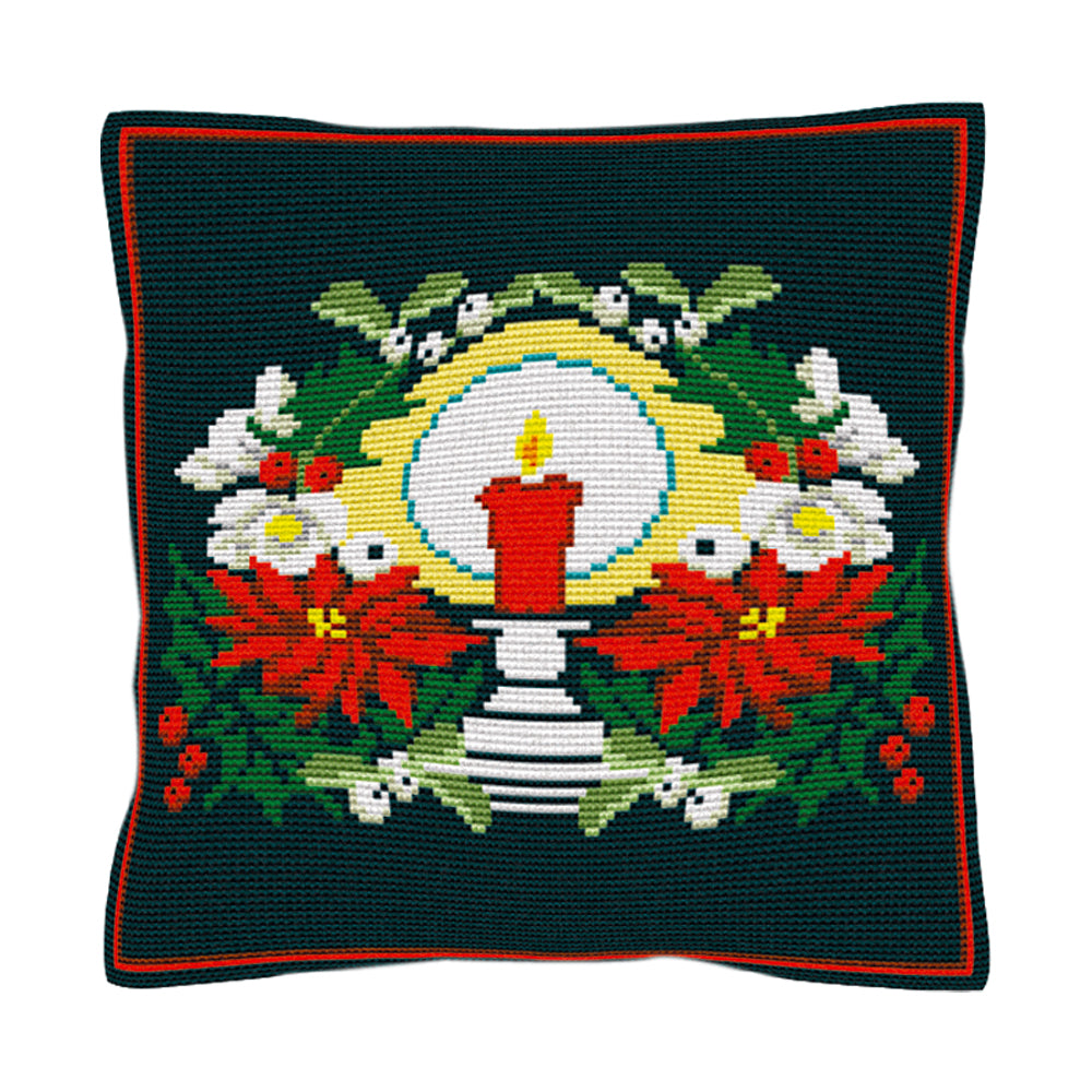 Christmas Candle Cushion Tapestry Kit