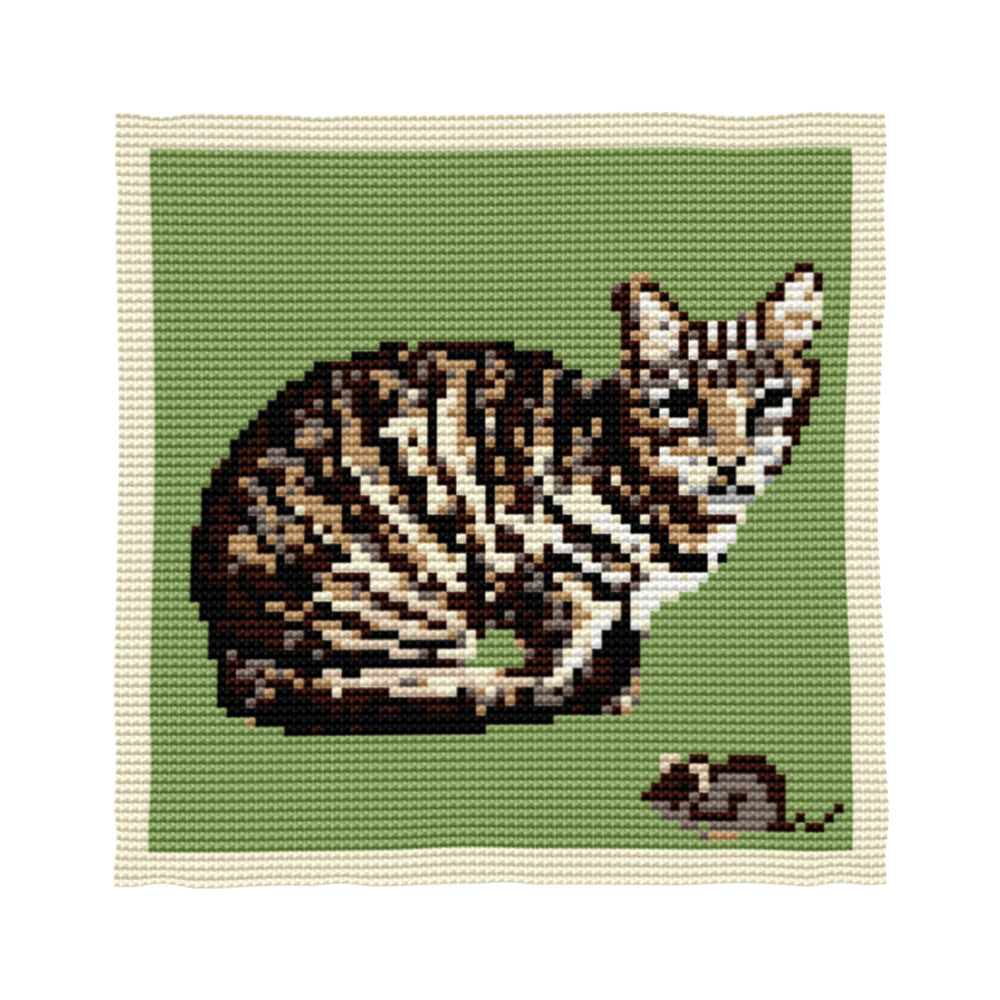 Farm Cat Cushion Tapestry Kit