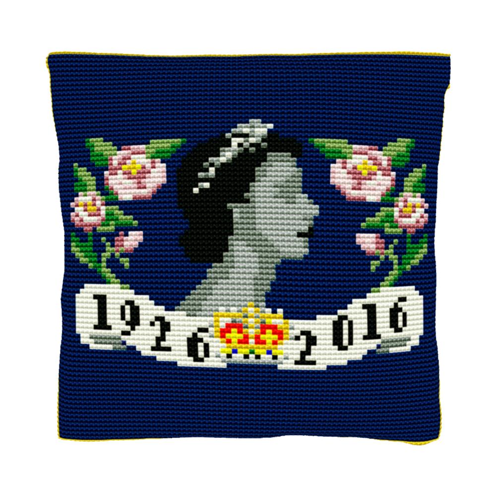 Floral 90th Birthday (Deep Blue) Cushion Tapestry Kit