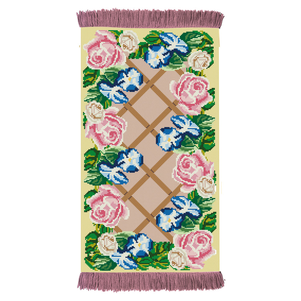 Rose Lattice Rug Tapestry Kit