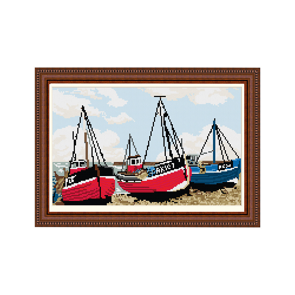 Fishing Boats, Hastings Tapestry Picture Kit